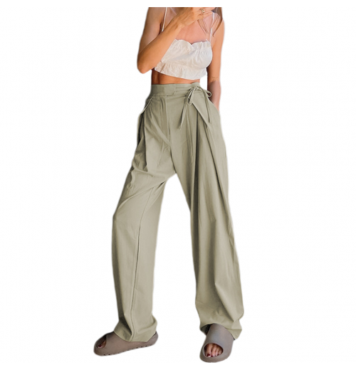 Customized Solid Loose Ladies High Rise Wide Leg Pants Trousers Slacks for Women Customized Solid Loose Ladies High Rise Wide Leg Pants Trousers Slacks for Women