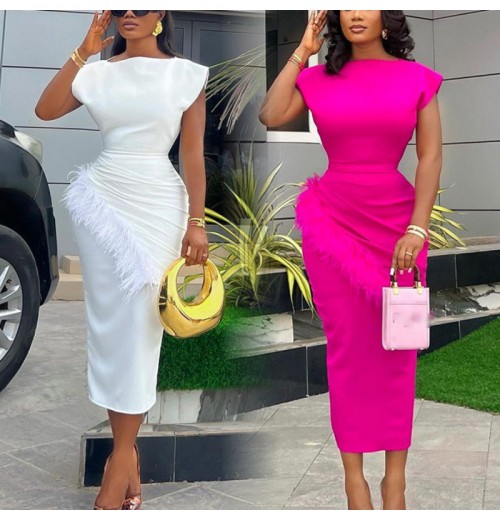 women's clothing ladies evening dresses summer slanted collar waist cover slim short sleeve midi A line women casual party dress women's clothing ladies evening dresses summer slanted collar waist cover slim short sleeve midi A line women casual party dress