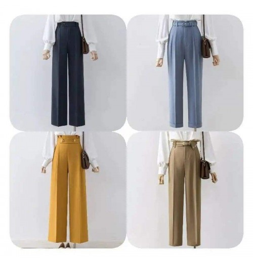 Cozy Winter Cotton Work Pants - New High-Waisted Business Casual Straight Leg Trousers Cozy Winter Cotton Work Pants - New High-Waisted Business Casual Straight Leg Trousers