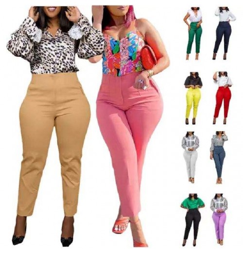 New Arrivals Women's Pants & Trousers Women High Waist Tight Solid Color Elegant Office Pants For Ladies New Arrivals Women's Pants & Trousers Women High Waist Tight Solid Color Elegant Office Pants For Ladies
